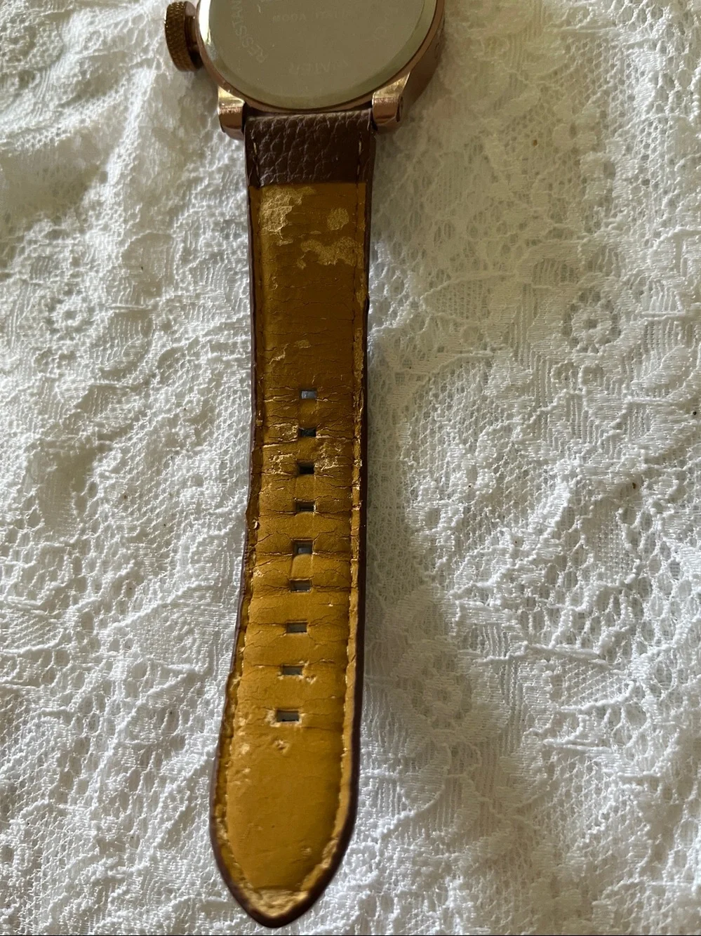 Emporio Moda Italia Men's Brown Leather Strap Watch with Gold Dial